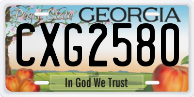 GA license plate CXG2580