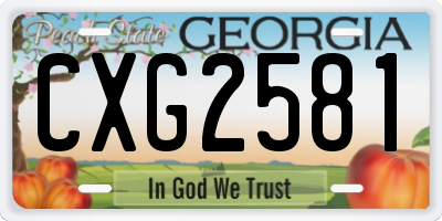 GA license plate CXG2581