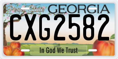 GA license plate CXG2582