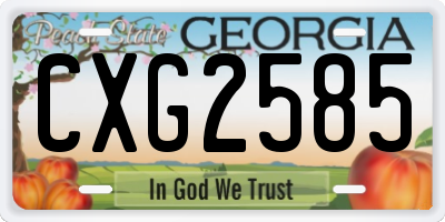 GA license plate CXG2585