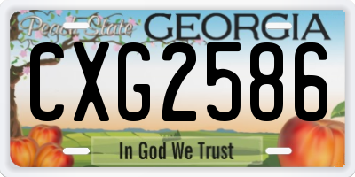 GA license plate CXG2586
