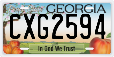 GA license plate CXG2594