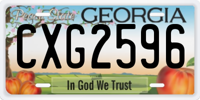 GA license plate CXG2596