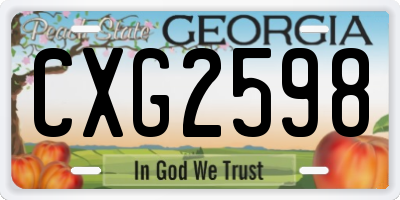 GA license plate CXG2598