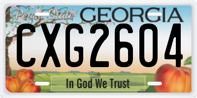 GA license plate CXG2604