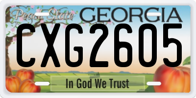 GA license plate CXG2605