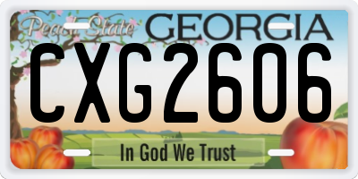 GA license plate CXG2606