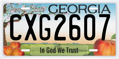 GA license plate CXG2607
