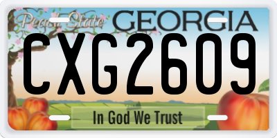 GA license plate CXG2609