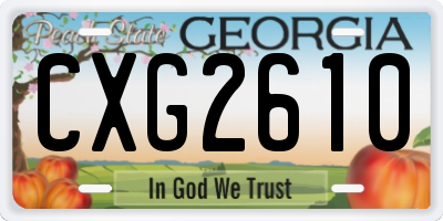 GA license plate CXG2610