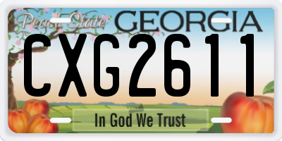 GA license plate CXG2611
