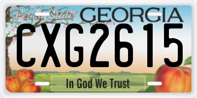 GA license plate CXG2615