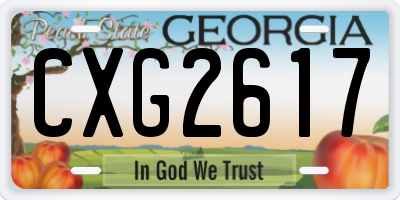 GA license plate CXG2617