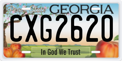 GA license plate CXG2620