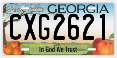 GA license plate CXG2621
