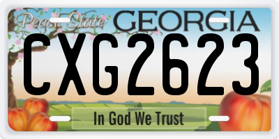 GA license plate CXG2623