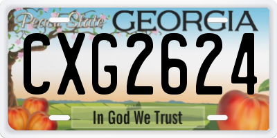GA license plate CXG2624