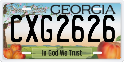 GA license plate CXG2626