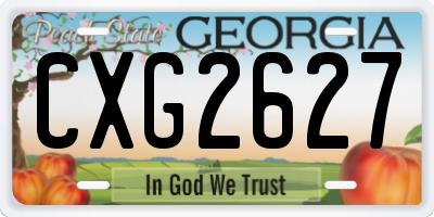 GA license plate CXG2627