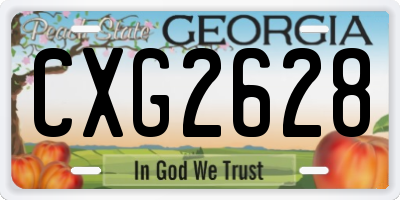 GA license plate CXG2628