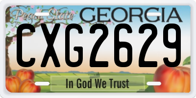 GA license plate CXG2629