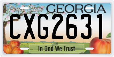 GA license plate CXG2631