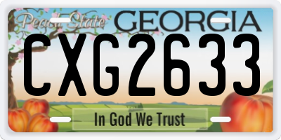 GA license plate CXG2633