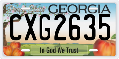 GA license plate CXG2635