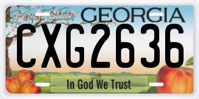 GA license plate CXG2636