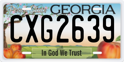GA license plate CXG2639