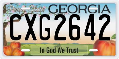 GA license plate CXG2642