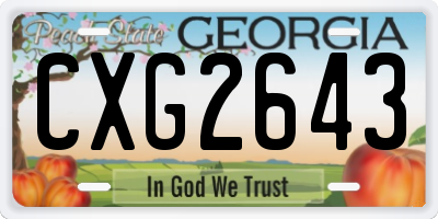 GA license plate CXG2643