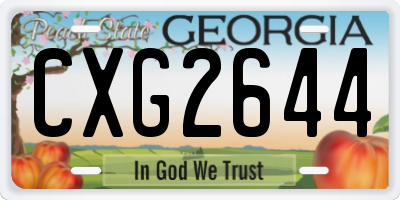 GA license plate CXG2644