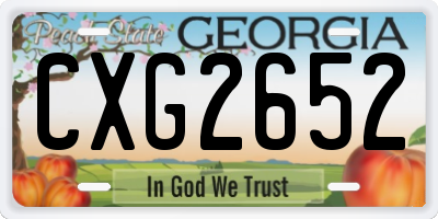 GA license plate CXG2652