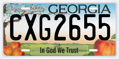 GA license plate CXG2655