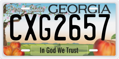GA license plate CXG2657
