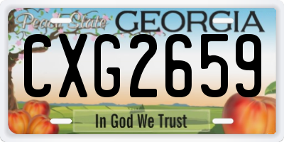 GA license plate CXG2659