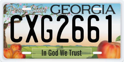 GA license plate CXG2661