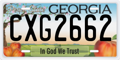 GA license plate CXG2662
