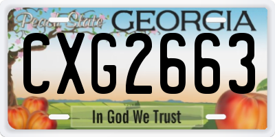GA license plate CXG2663