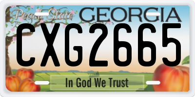 GA license plate CXG2665