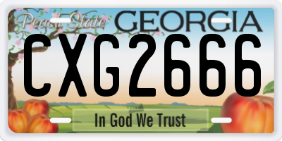 GA license plate CXG2666