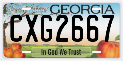 GA license plate CXG2667