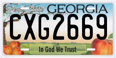 GA license plate CXG2669