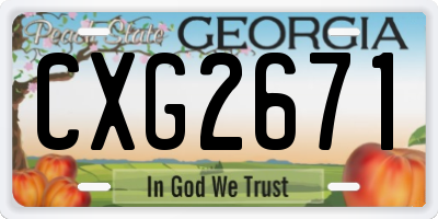 GA license plate CXG2671