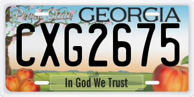 GA license plate CXG2675