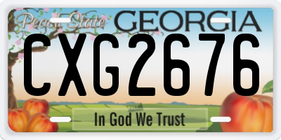 GA license plate CXG2676