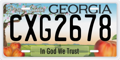 GA license plate CXG2678