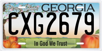 GA license plate CXG2679