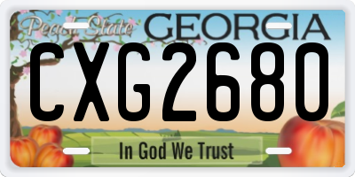 GA license plate CXG2680
